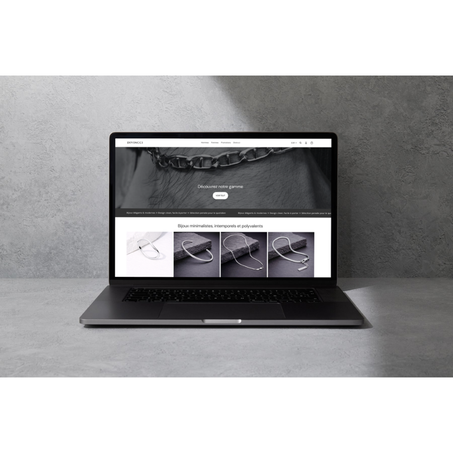 Création du site e-commerce Divincci pour bijoux haut de gamme